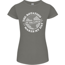 Earth Rotation Astronomy Planets Womens Petite Cut T-Shirt Charcoal