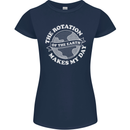 Earth Rotation Astronomy Planets Womens Petite Cut T-Shirt Navy Blue