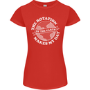 Earth Rotation Astronomy Planets Womens Petite Cut T-Shirt Red