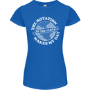 Earth Rotation Astronomy Planets Womens Petite Cut T-Shirt Royal Blue