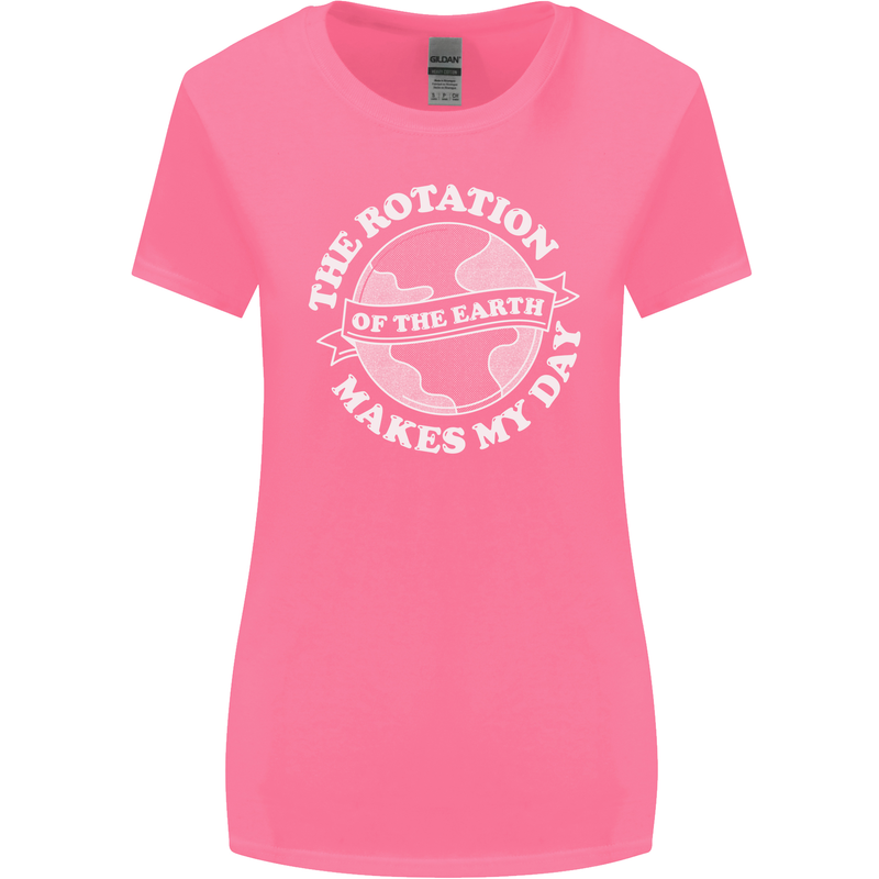 Earth Rotation Astronomy Planets Womens Wider Cut T-Shirt Azalea