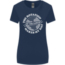 Earth Rotation Astronomy Planets Womens Wider Cut T-Shirt Navy Blue