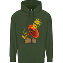 Earth Song Gramophone Music DJ DJing Childrens Kids Hoodie Forest Green