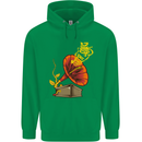 Earth Song Gramophone Music DJ DJing Childrens Kids Hoodie Irish Green