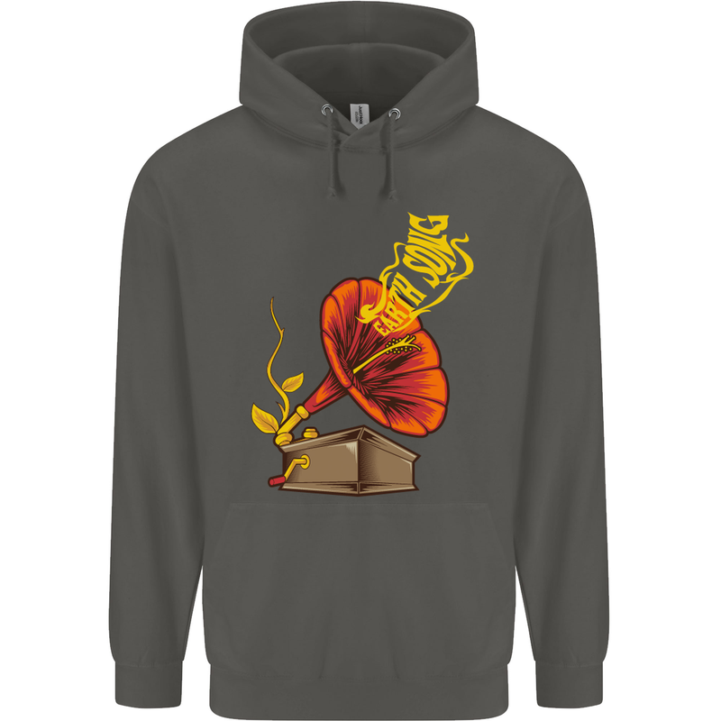 Earth Song Gramophone Music DJ DJing Childrens Kids Hoodie Storm Grey