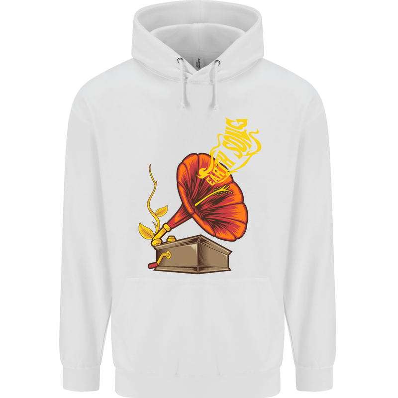 Earth Song Gramophone Music DJ DJing Childrens Kids Hoodie White