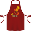 Earth Song Gramophone Music DJ DJing Cotton Apron 100% Organic Maroon
