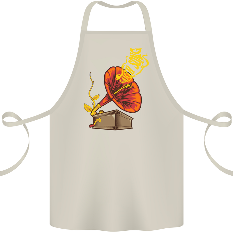 Earth Song Gramophone Music DJ DJing Cotton Apron 100% Organic Natural