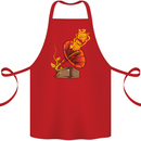 Earth Song Gramophone Music DJ DJing Cotton Apron 100% Organic Red
