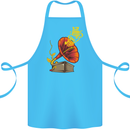 Earth Song Gramophone Music DJ DJing Cotton Apron 100% Organic Turquoise