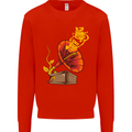 Earth Song Gramophone Music DJ DJing Kids Sweatshirt Jumper Bright Red