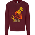 Earth Song Gramophone Music DJ DJing Kids Sweatshirt Jumper Maroon