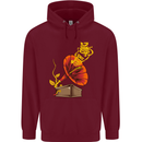 Earth Song Gramophone Music DJ DJing Mens 80% Cotton Hoodie Maroon