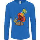 Earth Song Gramophone Music DJ DJing Mens Long Sleeve T-Shirt Royal Blue