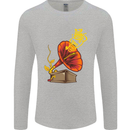 Earth Song Gramophone Music DJ DJing Mens Long Sleeve T-Shirt Sports Grey