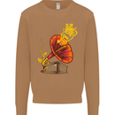 Earth Song Gramophone Music DJ DJing Mens Sweatshirt Jumper Caramel Latte