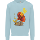 Earth Song Gramophone Music DJ DJing Mens Sweatshirt Jumper Light Blue