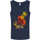 Earth Song Gramophone Music DJ DJing Mens Vest Tank Top Navy Blue