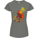 Earth Song Gramophone Music DJ DJing Womens Petite Cut T-Shirt Charcoal