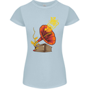 Earth Song Gramophone Music DJ DJing Womens Petite Cut T-Shirt Light Blue