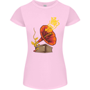 Earth Song Gramophone Music DJ DJing Womens Petite Cut T-Shirt Light Pink