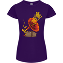 Earth Song Gramophone Music DJ DJing Womens Petite Cut T-Shirt Purple