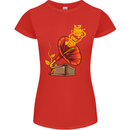 Earth Song Gramophone Music DJ DJing Womens Petite Cut T-Shirt Red