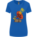 Earth Song Gramophone Music DJ DJing Womens Wider Cut T-Shirt Royal Blue