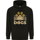 Easily Distracted By Dogs Funny ADHD Childrens Kids Hoodie Black