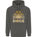 Easily Distracted By Dogs Funny ADHD Childrens Kids Hoodie Storm Grey