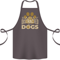 Easily Distracted By Dogs Funny ADHD Cotton Apron 100% Organic Dark Grey