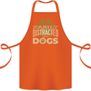 Easily Distracted By Dogs Funny ADHD Cotton Apron 100% Organic Orange