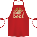 Easily Distracted By Dogs Funny ADHD Cotton Apron 100% Organic Red