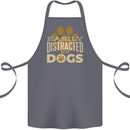 Easily Distracted By Dogs Funny ADHD Cotton Apron 100% Organic Steel