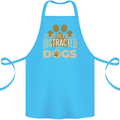 Easily Distracted By Dogs Funny ADHD Cotton Apron 100% Organic Turquoise