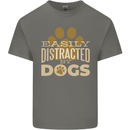 Easily Distracted By Dogs Funny ADHD Kids T-Shirt Childrens Charcoal