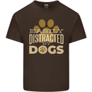 Easily Distracted By Dogs Funny ADHD Kids T-Shirt Childrens Chocolate
