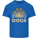 Easily Distracted By Dogs Funny ADHD Kids T-Shirt Childrens Royal Blue