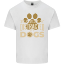 Easily Distracted By Dogs Funny ADHD Kids T-Shirt Childrens White