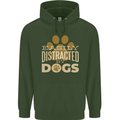 Easily Distracted By Dogs Funny ADHD Mens 80% Cotton Hoodie Forest Green