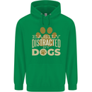 Easily Distracted By Dogs Funny ADHD Mens 80% Cotton Hoodie Irish Green