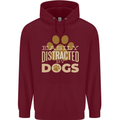 Easily Distracted By Dogs Funny ADHD Mens 80% Cotton Hoodie Maroon