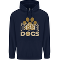 Easily Distracted By Dogs Funny ADHD Mens 80% Cotton Hoodie Navy Blue
