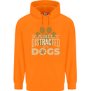Easily Distracted By Dogs Funny ADHD Mens 80% Cotton Hoodie Orange
