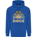 Easily Distracted By Dogs Funny ADHD Mens 80% Cotton Hoodie Royal Blue
