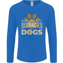 Easily Distracted By Dogs Funny ADHD Mens Long Sleeve T-Shirt Royal Blue