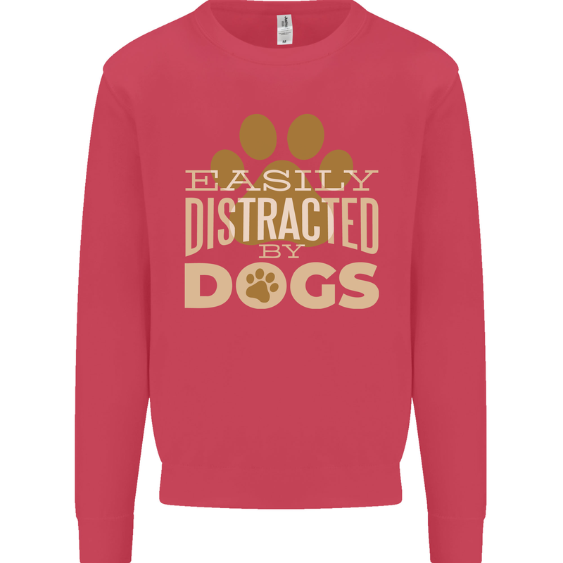 Easily Distracted By Dogs Funny ADHD Mens Sweatshirt Jumper Heliconia