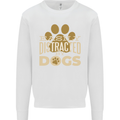 Easily Distracted By Dogs Funny ADHD Mens Sweatshirt Jumper White