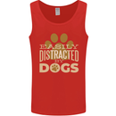 Easily Distracted By Dogs Funny ADHD Mens Vest Tank Top Red