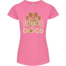 Easily Distracted By Dogs Funny ADHD Womens Petite Cut T-Shirt Azalea